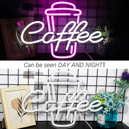 Kaffe 5V USB LED Ljusskylt - Prisvärd