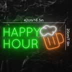 HAPPY HOUR – Ölsejdel – LED-ljusskylt (5 V USB)