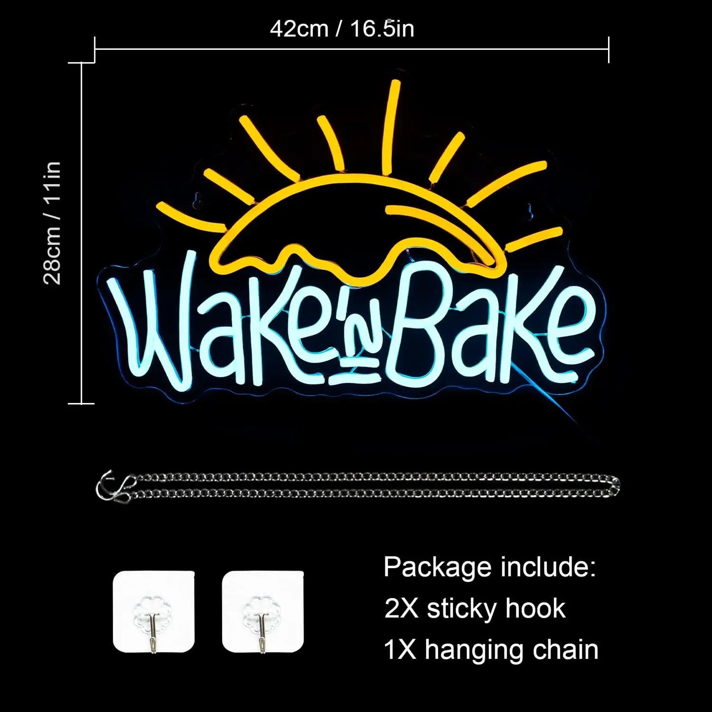 Wake in Bake 5V USB LED Ljusskylt - Prisvärd