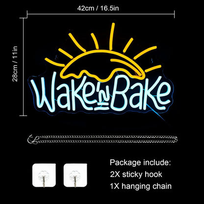 Wake in Bake 5V USB LED Ljusskylt - Prisvärd