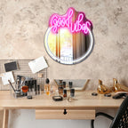 Good Vibes Mirror 5V USB LED Neon Sign - Budget Friendly