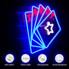 TAROT – Kort och stjärna – LED-neonskylt (5 V USB)
