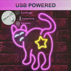Katt – LED-neonskylt (5 V USB)