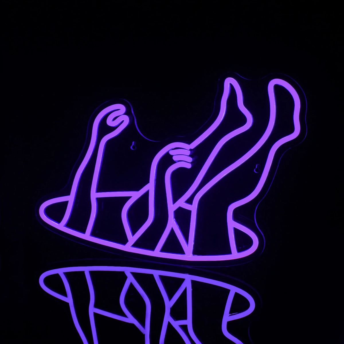 Händer och ben på en fallande figur – LED-neonskylt (5 V USB)