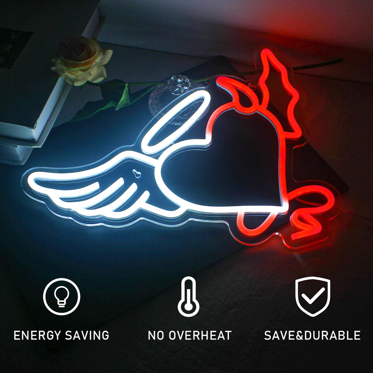 Hjärta – LED-neonskylt (5 V USB)
