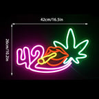  Green Leaf, Cigarr 5V Mini USB LED Neonskylt - Budgetvänlig
