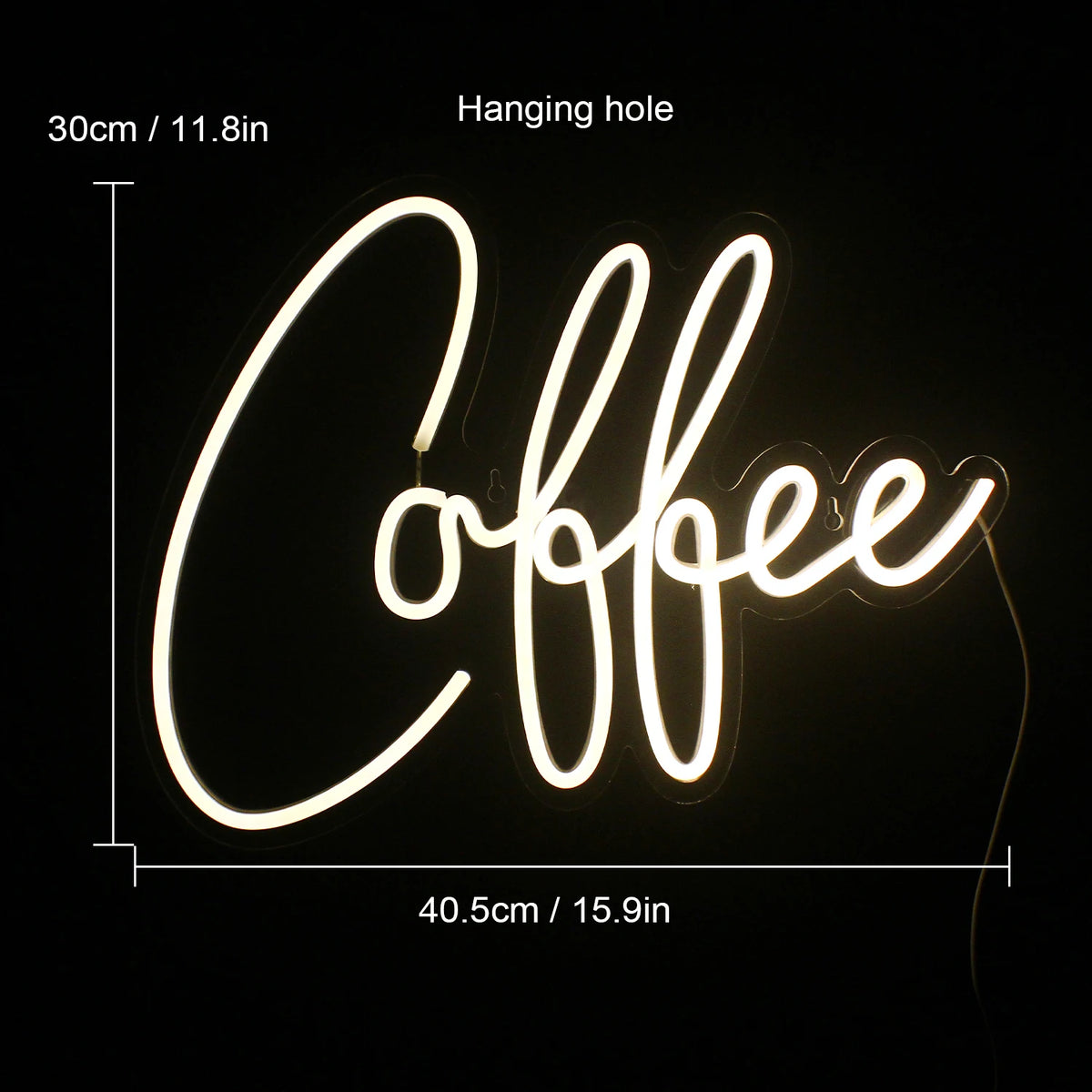 Coffee – LED-ljusskylt (5 V USB)
