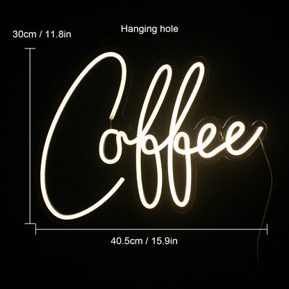 Kaffe 5V USB LED Ljusskylt - Budgetvänlig