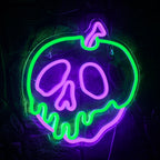 Äpple med dödskalle – LED-neonskylt (5 V USB)