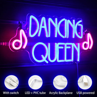 Dancing Queen 5V USB LED Neon Sign - Budget Friendly