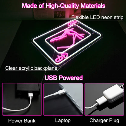 Spelkort Damkropp 5V USB LED Neonljus - Prisvärd