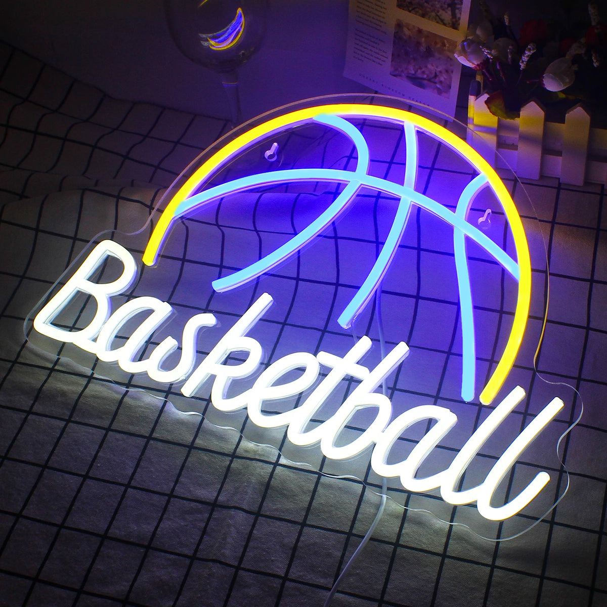 Basketball – Basketboll – LED-neonskylt (5 V USB)
