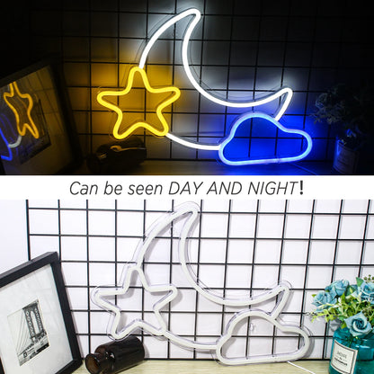 Moon Star 5V USB LED Ljusskylt - Plånboksvänlig