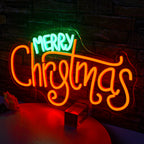 Merry Christmas – Skrivstil – LED-neonskylt (5 V USB)