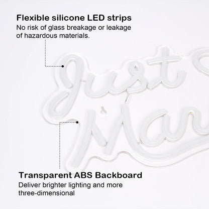 Just Married 5V USB LED Ljusskylt - Budgetvänlig