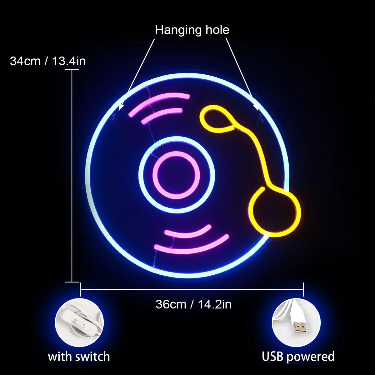 Skivmotiv – LED-neonskylt (5 V USB)