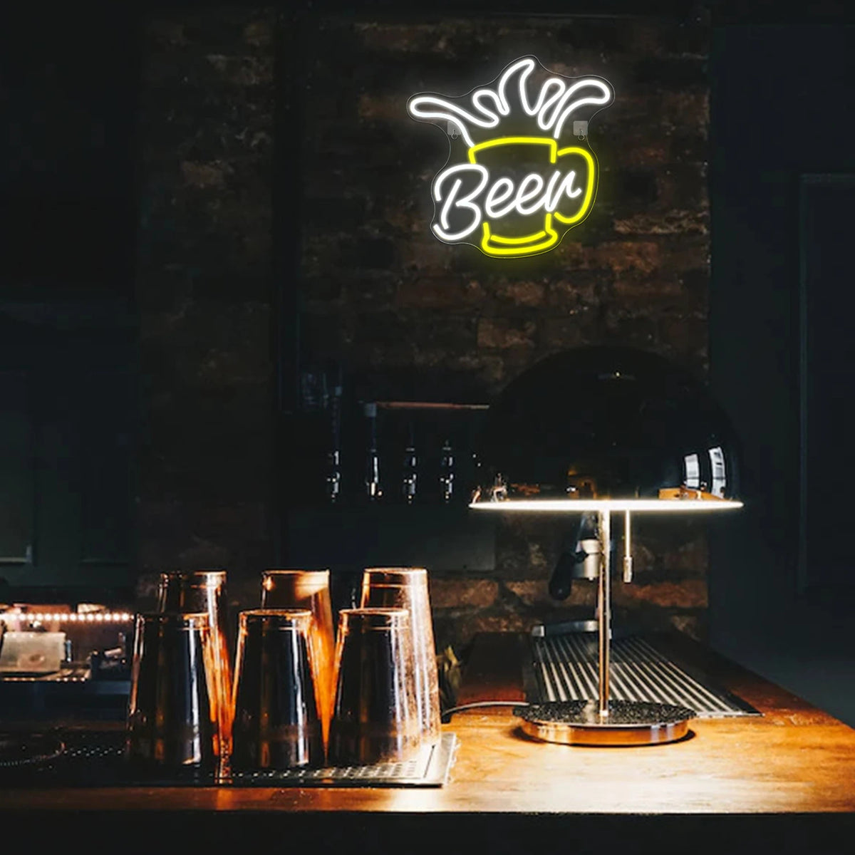 Beer – Skummande ölsejdel – LED-ljusskylt (5 V USB)