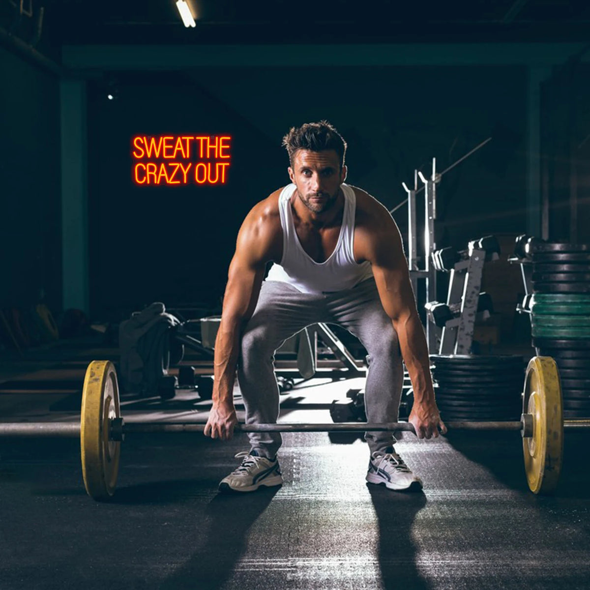 Sweat The Crazy Out – LED-neonskylt (5 V USB)