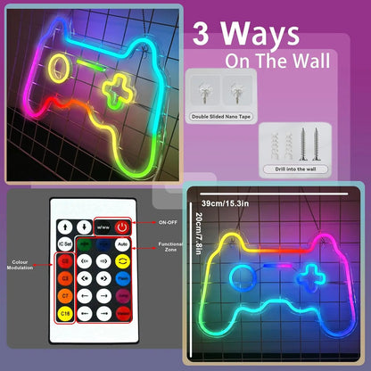 Gaming 5V USB LED Ljusskylt - Prisvänlig