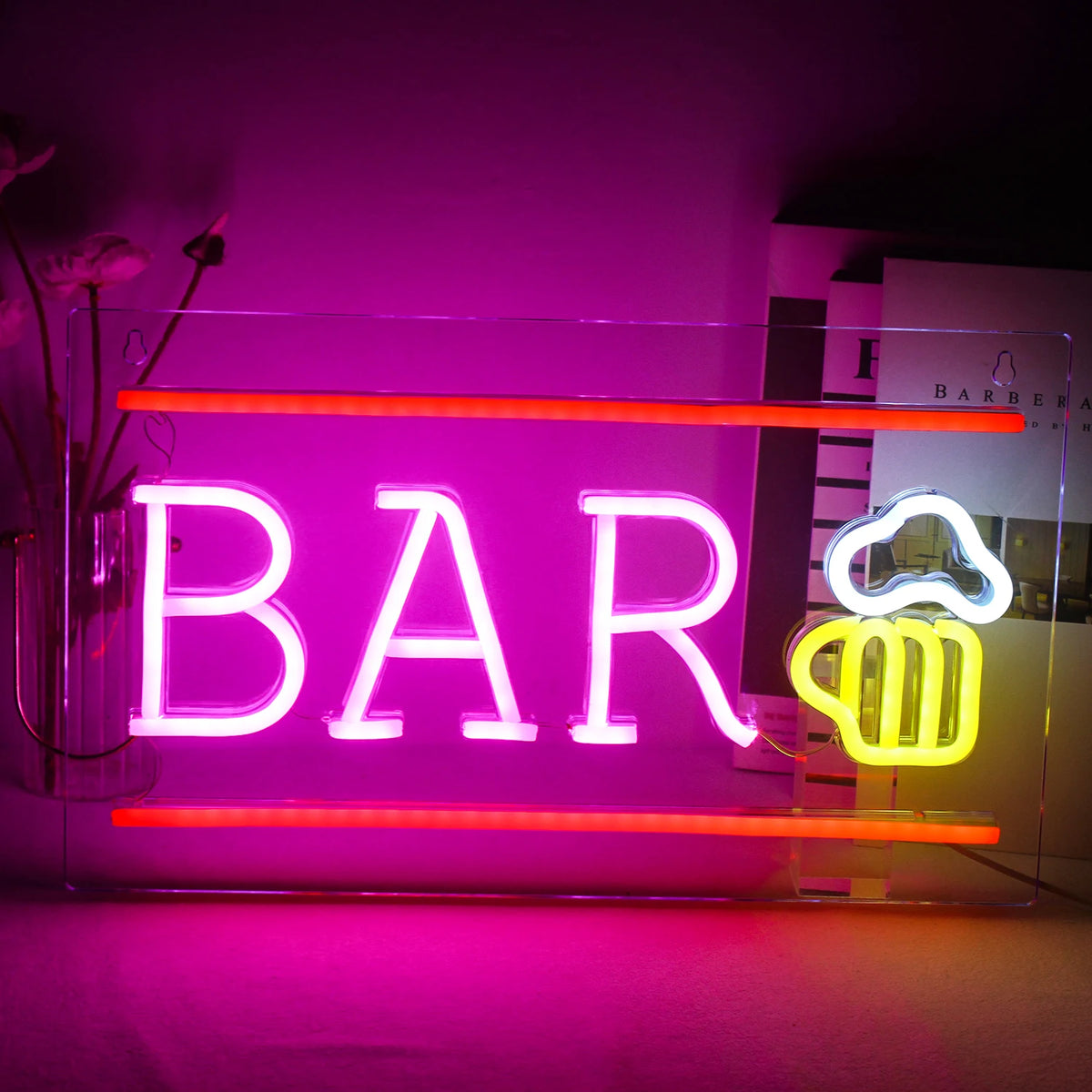 BAR – Ölsejdel och vågrät kant – LED-ljusskylt (5 V USB)