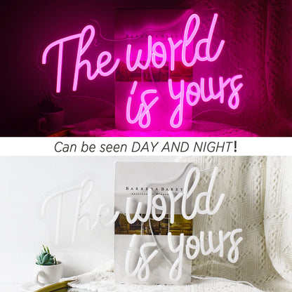The World Is Yours 5V USB LED Ljusskylt - Prisvärd
