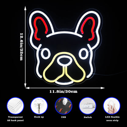 Söt Hund 5V USB LED Ljusskylt - Budgetvänlig