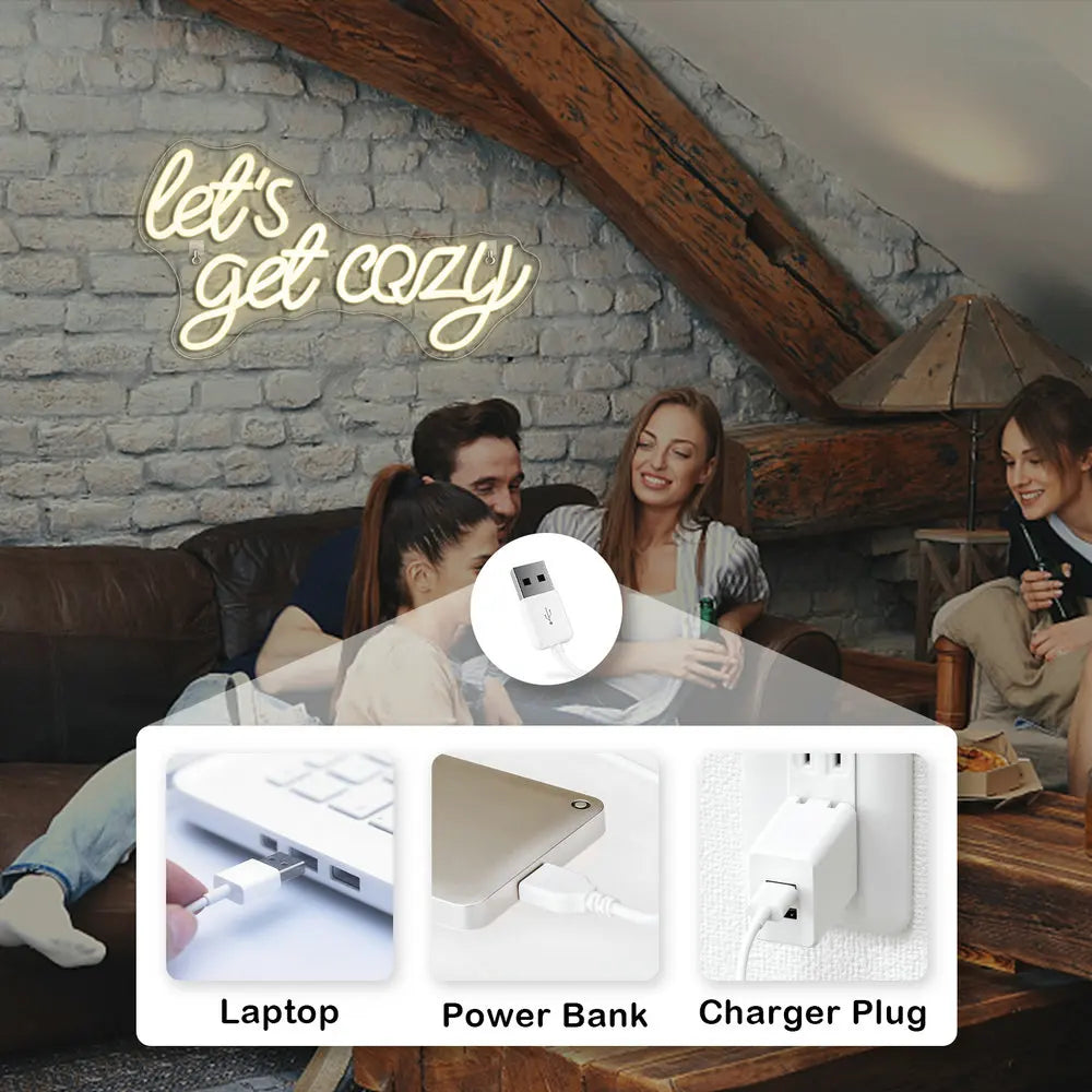 Let’s Get Cozy – LED-neonskylt (5 V USB)