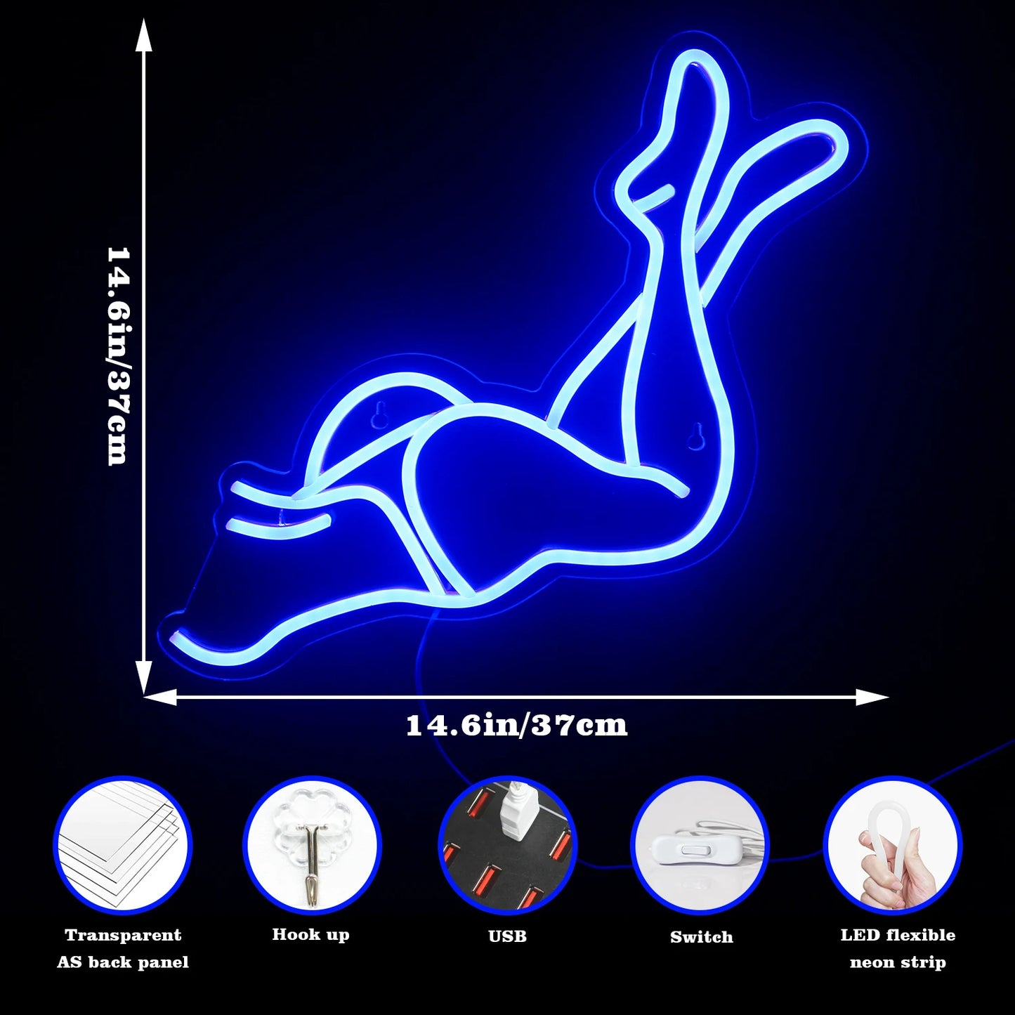 Sexiga Kvinnoben 5V USB LED Ljusskylt - Prisvänlig