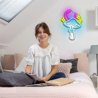 Stjärna Måne Svamp 5V USB LED Ljusskylt - Budgetvänlig