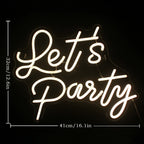 Let's Party – LED-neonskylt (5 V USB)