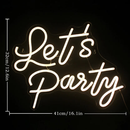 Let's Party 5V USB LED Ljusskylt - Prisvänlig