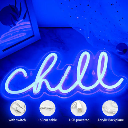 Chill 5V USB LED Ljusskylt - Budgetvänlig