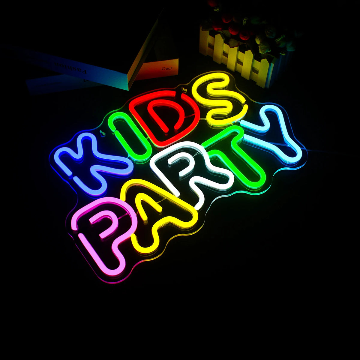 Kids Party – LED-neonskylt (5 V USB)