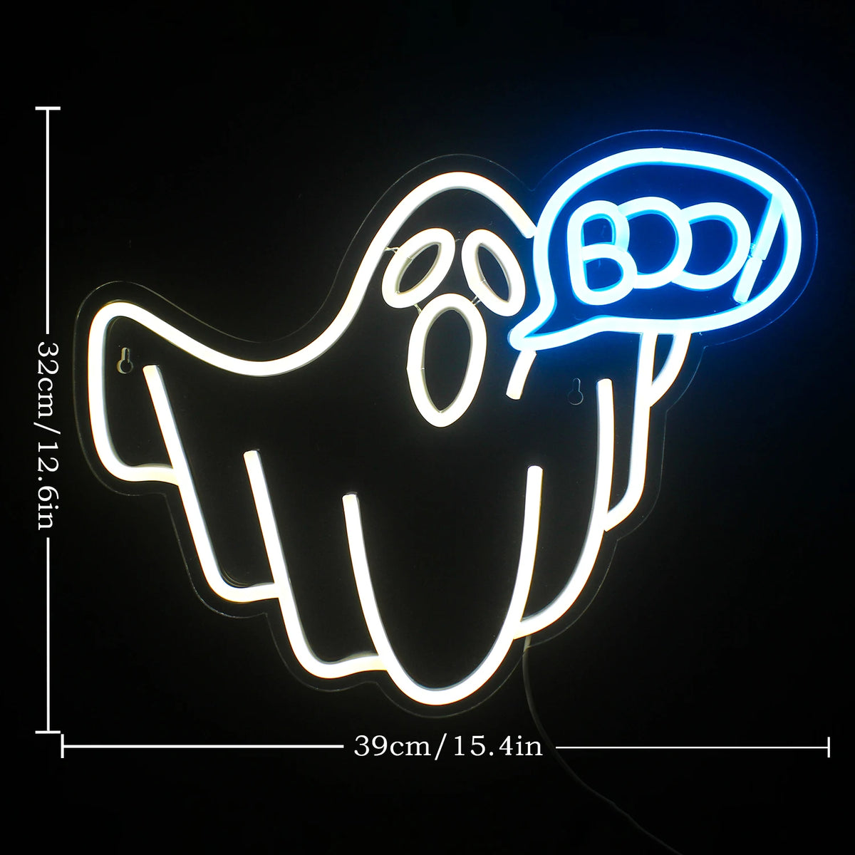 Boo – Bubbelbokstäver – LED-neonskylt (5 V USB)
