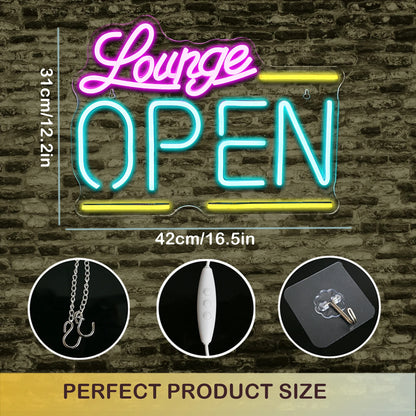 Lounge Öppen 5V USB LED Ljusskylt - Prisvänlig