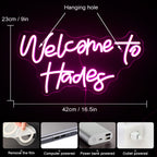 Welcome to Hades – LED-neonskylt (5 V USB)