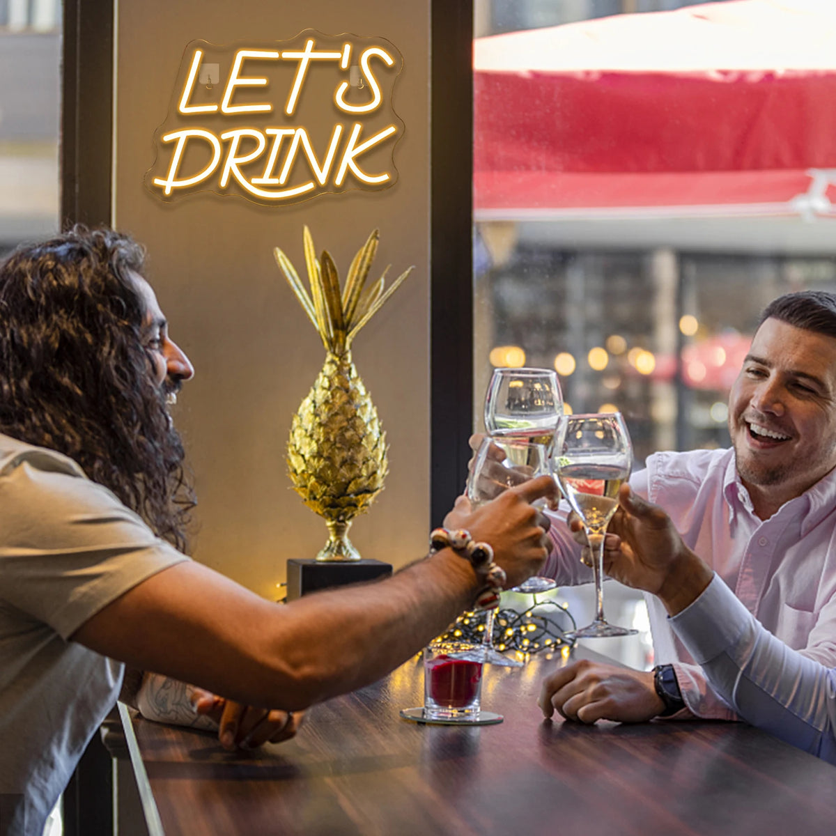 Let's Drink – LED-ljusskylt (5 V USB)