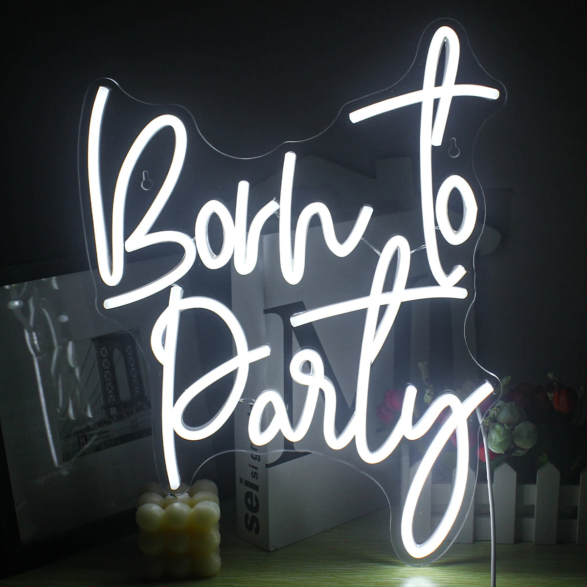 Born to Party – LED-neonskylt (5 V USB)