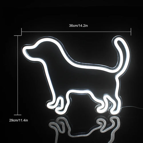 Liten hund – LED-neonskylt (5 V USB)