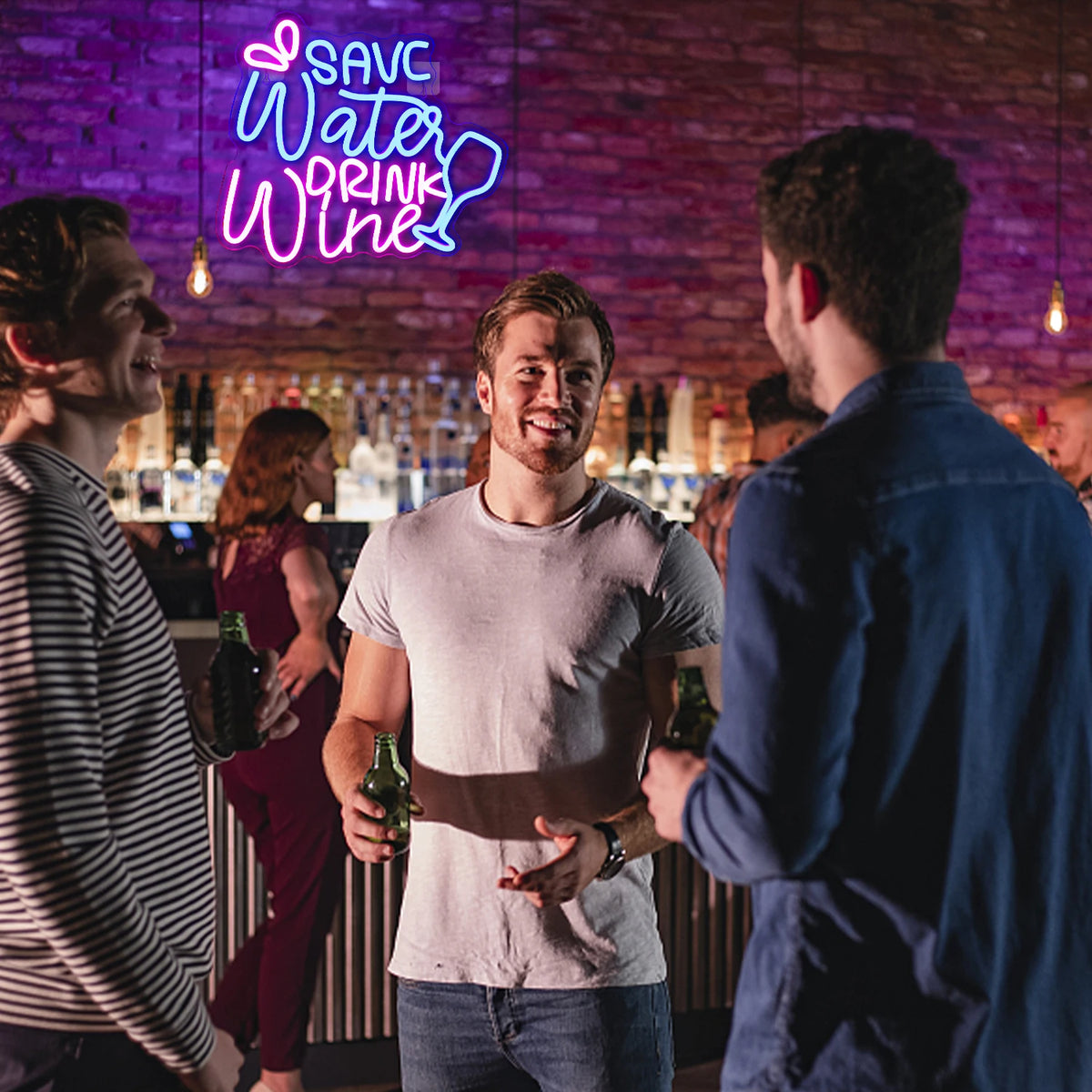 Save Water Drink Wine 5V USB LED Neon Sign - Budget Friendly