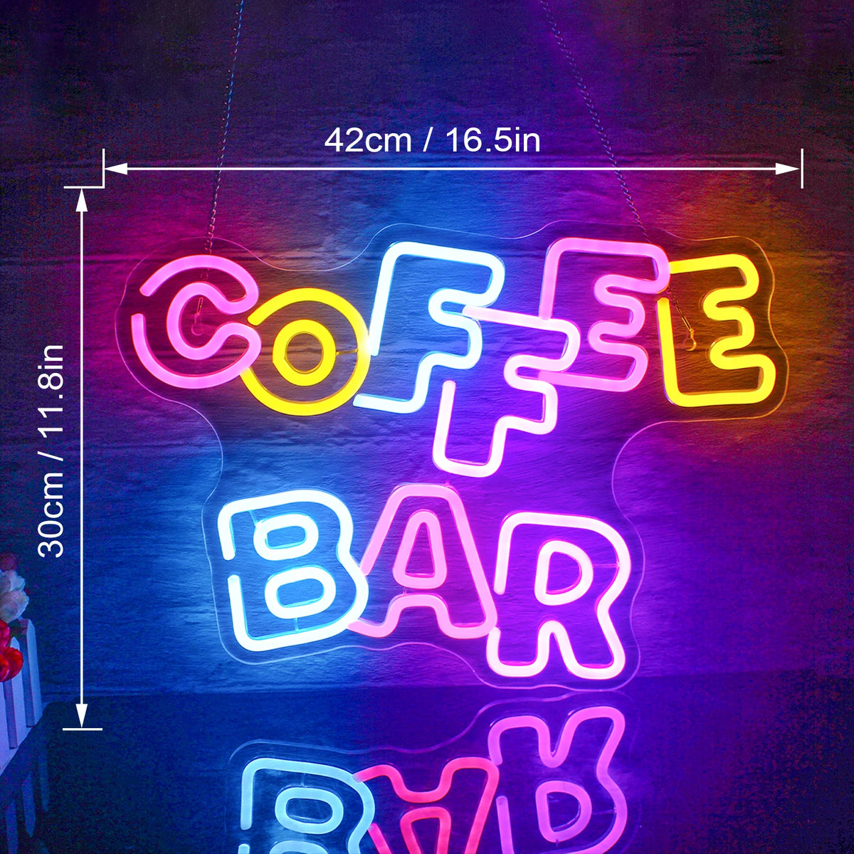 Coffee Bar – LED-ljusskylt (5 V USB)