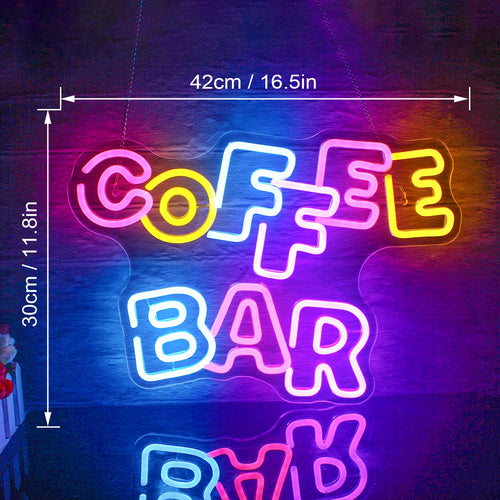 Coffee Bar – LED-ljusskylt (5 V USB)