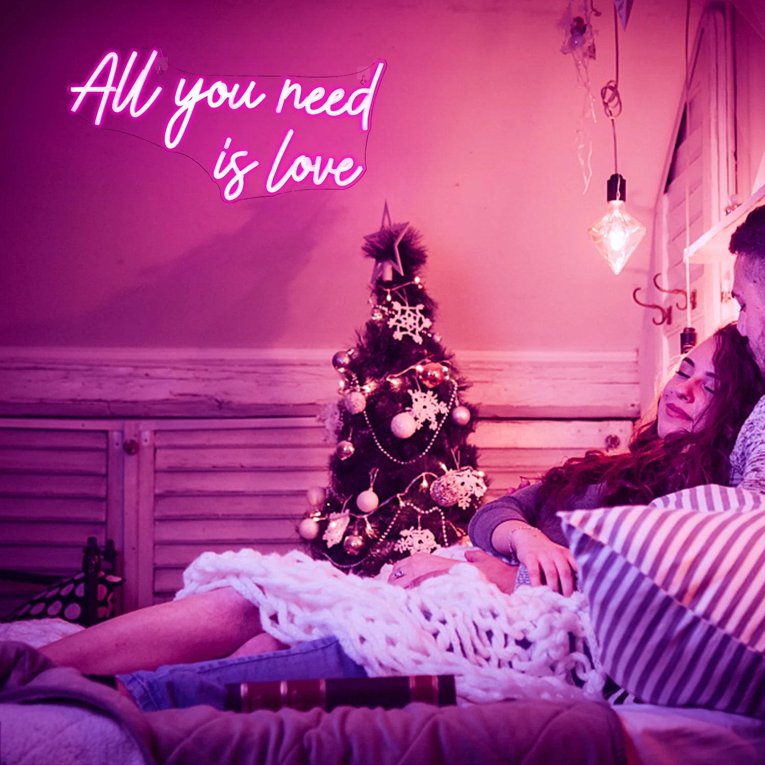All You Need is Love 5V USB LED Ljusskylt - Prisvänlig