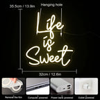 Life is Sweet – LED-ljusskylt (5 V USB)