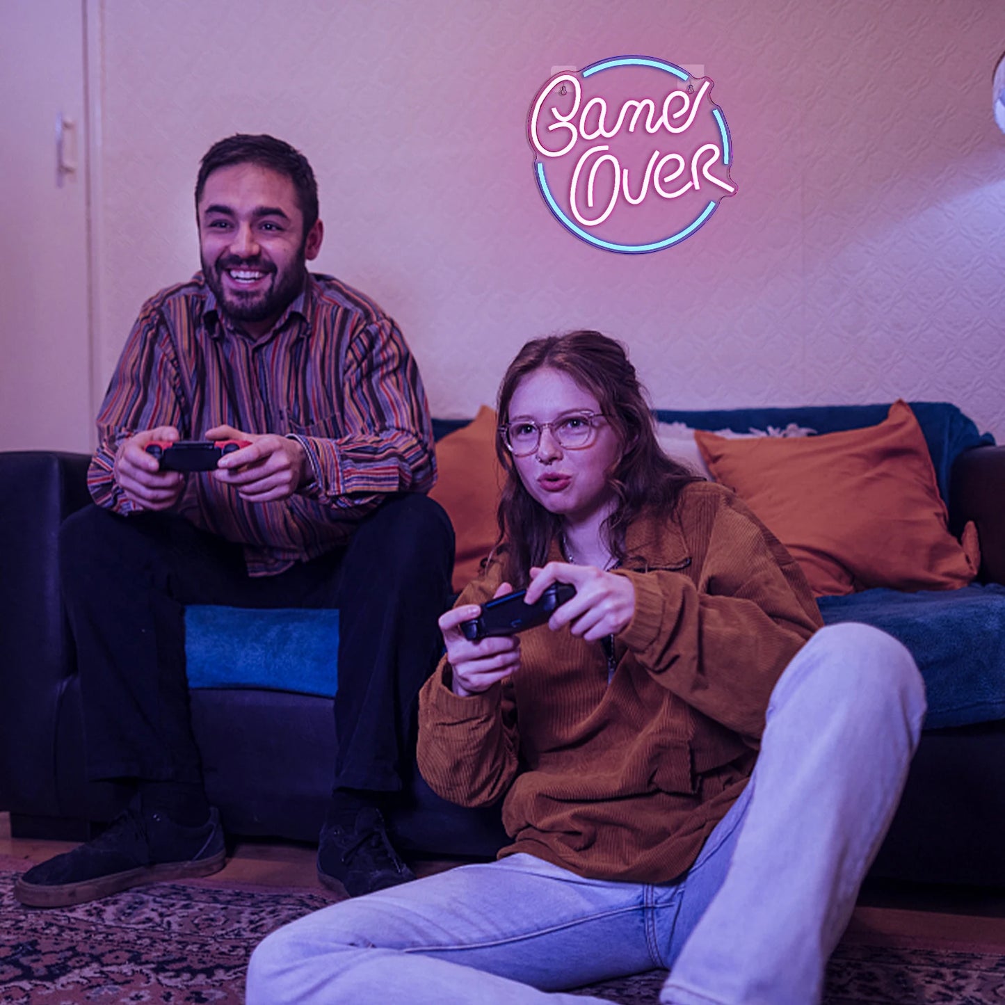 Game Over 5V USB LED Ljusskylt - Budgetvänlig