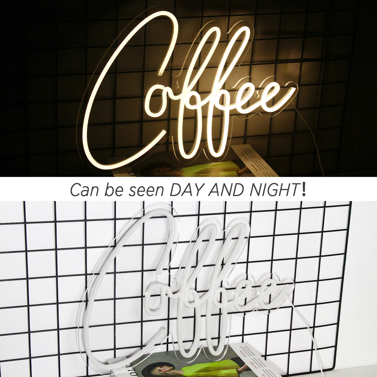 Coffee – LED-ljusskylt (5 V USB)