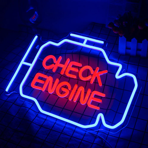 Check Engine – LED-neonskylt (5 V USB)