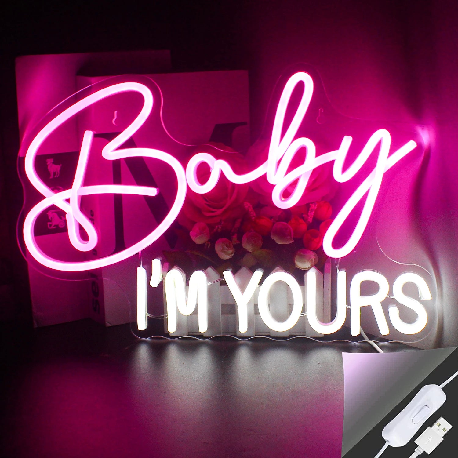 Baby I'm Yours 5V USB LED Ljusskylt - Prisvärd