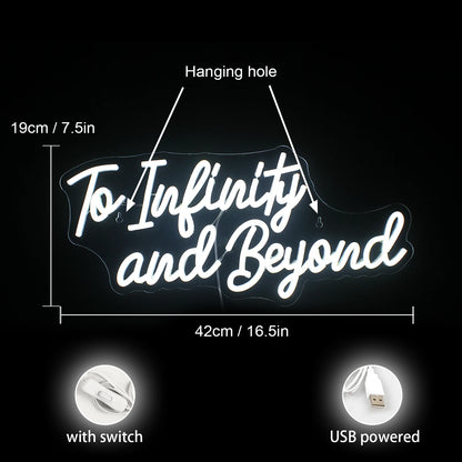 Till Oändligheten och Vidare 5V USB LED Neonskylt - Prisvärd