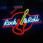 Guitar Rock & Roll 5V USB LED Neon Sign - Budget Friendly
